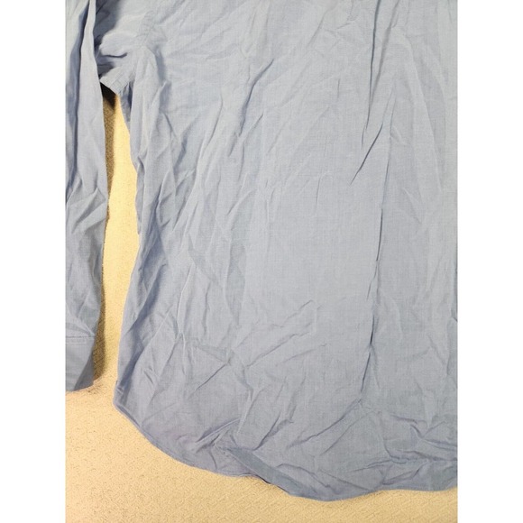 Vintage J Crew Shirt Mens XL 80s 2 Ply Cotton Button Up Regular Fit Blue EUC - Picture 11 of 12